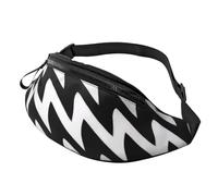 Large Bum Bag Houndstooth Black Waist Fanny Pack for Men Women,Bumbags with Headphone Jack and Zip Pockets Adjustable Belt for Sport Running Hiking Camping Workout Cycling