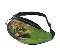 Large Bum Bag Peace Tree Frog Waist Fanny Pack for Men Women,Bumbags with Headphone Jack and Zip Pockets Adjustable Belt for Sport Running Hiking Camping Workout Cycling