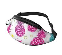 Large Bum Bag Tropical Pineapple Waist Fanny Pack for Men Women,Bumbags with Headphone Jack and Zip Pockets Adjustable Belt for Sport Running Hiking Camping Workout Cycling
