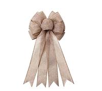 Large Burlap Wreaths Bows Rustic Jute Bows Christmas Tree Topper for Wedding Holiday Birthday Party Decoration