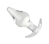 Large Butt Plug,Crystal Glass Anal Plug,Adult Sex Toy,Prostate Massage,Anal Trainer,Bum Plug Bomb Plug,Anal Expander Training Masturbation for Adult Female Men Women Gay and Couples (Clear Glass)