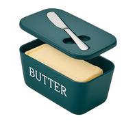 Large Butter Dish with Lid and Knife,Food Grade Plastic Large Butter Container with Cover,Butter Holder with Stainless Steel Knife for Kitchen Decor Countertop