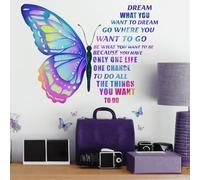 Large Butterfly Girl Wall Stickers Room Decor for Teen Girls Inspirational Quotes Kids Walls Decal for Bedroom Family Motivational Wall Art Stickers Transfer - Peel and Stick - for Living Room Decor