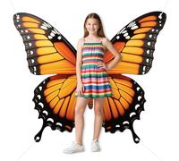 Large Butterfly Wings Backdrop Decorations Gold Butterfly Hanging Banner Photograph Background Decor for Party Birthday and Women Girls VBS Butterflies Photo Props