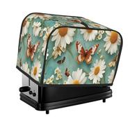 Large Butterfly With White Sunflower Appearance Toaster Cover 2 Slice Kitchen Small Appliance Covers With Pockets Dust And Fingerprint Protectio