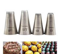 Large Cake Decorating Piping Tips, 4 Pack Stainless Steel Piping Nozzle Cake Decorating Pastry Tips Tool