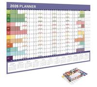 Large Calendar 2026 | 29 X 20 Inch Large Planning Notebook with Tip Labels | Daily Planner Calendar,for Home Cleaning Exercise Workout Vacation Party Birthday Travel