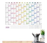Large Calendar 2026, Large Notebook 74 x 51 cm with Reminder Labels and Stickers - Decorative Wall Planner - for Home School Cleaning Holiday Party Birthday Travel Health