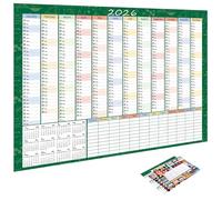 Large Calendar 2026, Large Work Supplies 74 x 51 cm with Tips Labels - Yearly Wall Calendar, for Study Homework Housekeeping Exercise Holiday Party Birthday