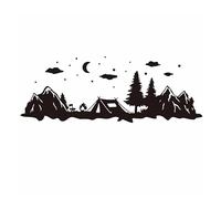 Large Camper Rv Tent in Forest Moon Star Wall Sticker Room Camping Travel Tree Sky Wall Decal Motorhome Car Vinyl Home Deco(Soft Pink,140cmwidex51cm)