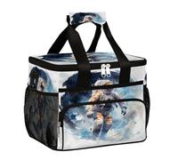 Large Camping Cooler bag for Picnic, Astronaut Exploration Space Collapsible Portable Travel Lunch Bag & Lunch Box for Men Women, 20L