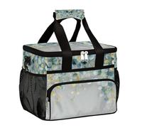 Large Camping Cooler bag for Picnic, Eucalyptus Leaf Green Spring Botanical Collapsible Portable Travel Lunch Bag & Lunch Box for Men Women, 20L