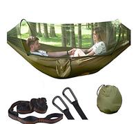 Large Camping Hammock with Mosquito Net, 2 Person Pop-up Parachute Lightweight Hanging Hammock for Camping, Backpacking, Survival, Outdoor Backyard Hiking