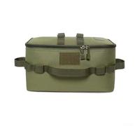 Large Camping Storage Bag, Foldable 600D Oxford Gear Organizer for Outdoor Hiking, Lightweight Tool Pouch for Cookware and Gas Tanks, Black Khaki Green(Green)