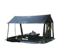 Large Camping Tent, 210D Waterproof Sun Protection, Portable Folding Anti-Mosquito Family for Beach Park(Black)