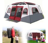 Large Camping Tent for 8-12 Person with 2 Bedrooms, Double Layer, Waterproof Windproof, Dome Tent with Sewn-In Groundsheet