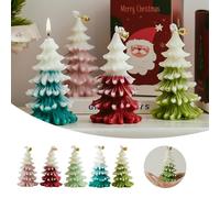 Large Candles Scented Big Candle Christmas Tree Scented Candles Box Set DIY Atmosphere Decoration Modeling Christmas Candles 8 Candle Holders for Candlesticks Sixteen Wishes (Pink, One Size)