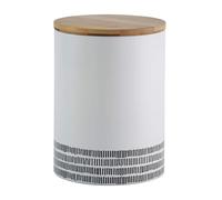 Large Canister White Coated Steel Food Pasta Biscuit with Airtight Lid Storage