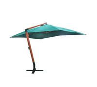 Large Cantilever Garden Parasol 3x4m White Hanging Umbrella Wood