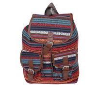 Large Canvas Drawstring Backpack for Women Vintage Plaid Bucket