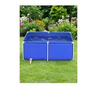 Large Canvas Fish Pond, PVC Above Ground Pond, Outdoor Aquarium with Steel Frame, Foldable Water Tank for Goldfish, Shrimp, Koi Breeding