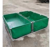 Large Canvas Fish Ponds with PVC Koi Aquariums 304 Stainless Steel Frames & Drainage Valves Green Aquaculture Pools for Koi/Goldfish (1x1x0.8m)