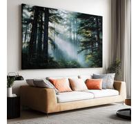Large Canvas Print - Modern Wall Art Decor - HD Quality Picture - Dreamy Sunshine Forest Landscape for Living Room Bathroom Kitchen Bedroom Office Home Decor 120L x 80W CM Frameless