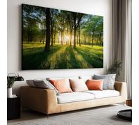 Large Canvas Print - Modern Wall Art Decor - HD Quality Picture - Natural Sunlight Forest Landscape for Living Room Bathroom Kitchen Bedroom Office Home Decor 140L x 70W CM Frameless