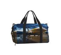 Large Canvas Tote Bag for Women â€“ Airplane in The Evening Light Print Handheld Crossbody Sports Luggage, Perfect for Business Trips