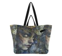 Large Canvas Tote Foldable Kitchen Grocery Bags Bridesmaid Bag for Women Wedding Party Presents Butterfly - Enchanted Muse