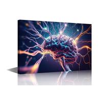 Large Canvas Wall Art Future Technology Picture Posters for Home Wall Decor, AI Pictures Print On Canvas Wall Art for Bedroom Office Wall Decorations Wooden Framed and Stretched, 36"Wx24"H
