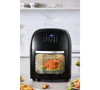 Large Capacity 12L Air Fryer Oven 2-Tier Roaster with Rotating Rotisserie Basket Living and Home Black One Size
