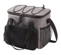 Large Capacity 13L Insulated Cooler Bag, 4-Layer Thermal Lunch Bag with Top Opening, Waterproof 300D Ox, Storage, for Camping Hiking Outdoor Activities(Gray)