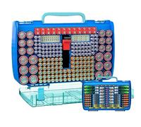 Large Capacity 269 Battery Organizer Storage Case with Tester, Double-Side Battery Holder Container for AA AAA AAAA C D 9V Lithium 3V CR123 CR1632 18650 Batteries(Box Only) (Blue)