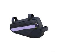 Large Capacity 2L Bike Frame Storage Bag(Purple) | Fully waterproof PU material, keeps gear dry in heavy rain, 2L main compartment, side mesh pocket