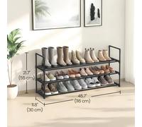 Large Capacity 3-Tier Shoe Rack - Holds Up to 18 Pairs