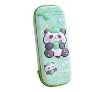Large Capacity 3D Stereoscopic Student Stationery Box EVA Dolphin Pattern Waterproof Pen Bag, Bamboo Panda (Green), One Size