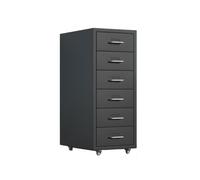 Large Capacity 6Layer File CabinetThickened ColdRolled Steel Storage Chest for Office & Home Multifunctional Organizer Durable Black Drawer Unit