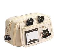 Large Capacity 9-Layer Pencil Case with Cute Cat Design, Multi-Compartment Pen Pouch, Portable Stationery Organizer for School and Office, New 2025 Trend, Ideal for Middle and High School Students, Be