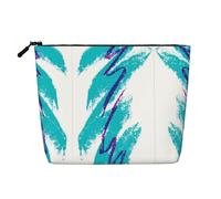 Large Capacity 90's Cup Design Printed Single-Layer Faux Linen Cosmetic Bag Personal Care Organizer Suitable for Various Occasions