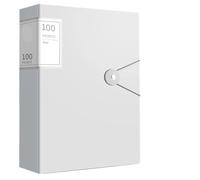 Large Capacity A4 File Folder Multifunctional Waterproof Document Organizer Desktop Storage Contract Holder for School Work Office(White)