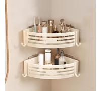 Large Capacity Adhesive Corner Shower Caddy Shelf - No Drilling, Rustproof & Waterproof Shower, Removable Single Layer for Bathroom Storage