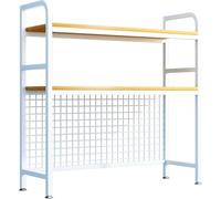 Large Capacity Adjustable Metal Bookshelf, Double Display Stand & Storage Organizer for Home Office, Apartment, and Study - Perfect for Books, Decor, and Supplies