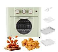 Large-capacity Air Fryer Oven, 18L Household Multi-function Oven with 3 Mechanical Knob, 60 Minutes Timer, 360° Three-dimensional Circulating Hot Wind, 100℃-210℃ Temperature Control green