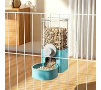 Large Capacity Auto Food Dispenser for Cage Hanging, Washable Design, Anti Slip and Anti Rollover for Dog Cat Puppy Guinea Pig Chinchilla Bird Hamster (Blue)