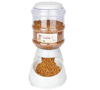 Large-capacity automatic pet feeder cat drinker water feeding dog bowl cat bowl food storage bucket combination black gray