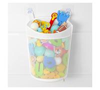 Large Capacity Baby Mesh Bath Toy Organizer, Multiple Ways to Hang, Extra Large Opening Bathroom Toy Storage, Bottom Zipper Bathtub Toy Storage Bag, Baby Shower Games bath Tub Accessory (White)