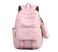 Large Capacity Backpack Junior High School Student Schoolbag Female Black School Backpack Burden Alleviation Boys Blue School Bag Senior Shoulder Backpack (pink)