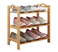 Large Capacity Bamboo Shoe Rack Space Saving Closet Storage Easy Assembly 25 x 50 x 47 cm (10 x 20 x 19 inches) Perfect for Home nization