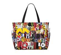 Large Capacity Beach Bag Waterproof Pool Tote for Gym Swimming Camping Carry On Bag Letter and number Print
